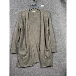 Kori America Knit Cardigan Sweater Womens Size S Olive Green Front Pockets